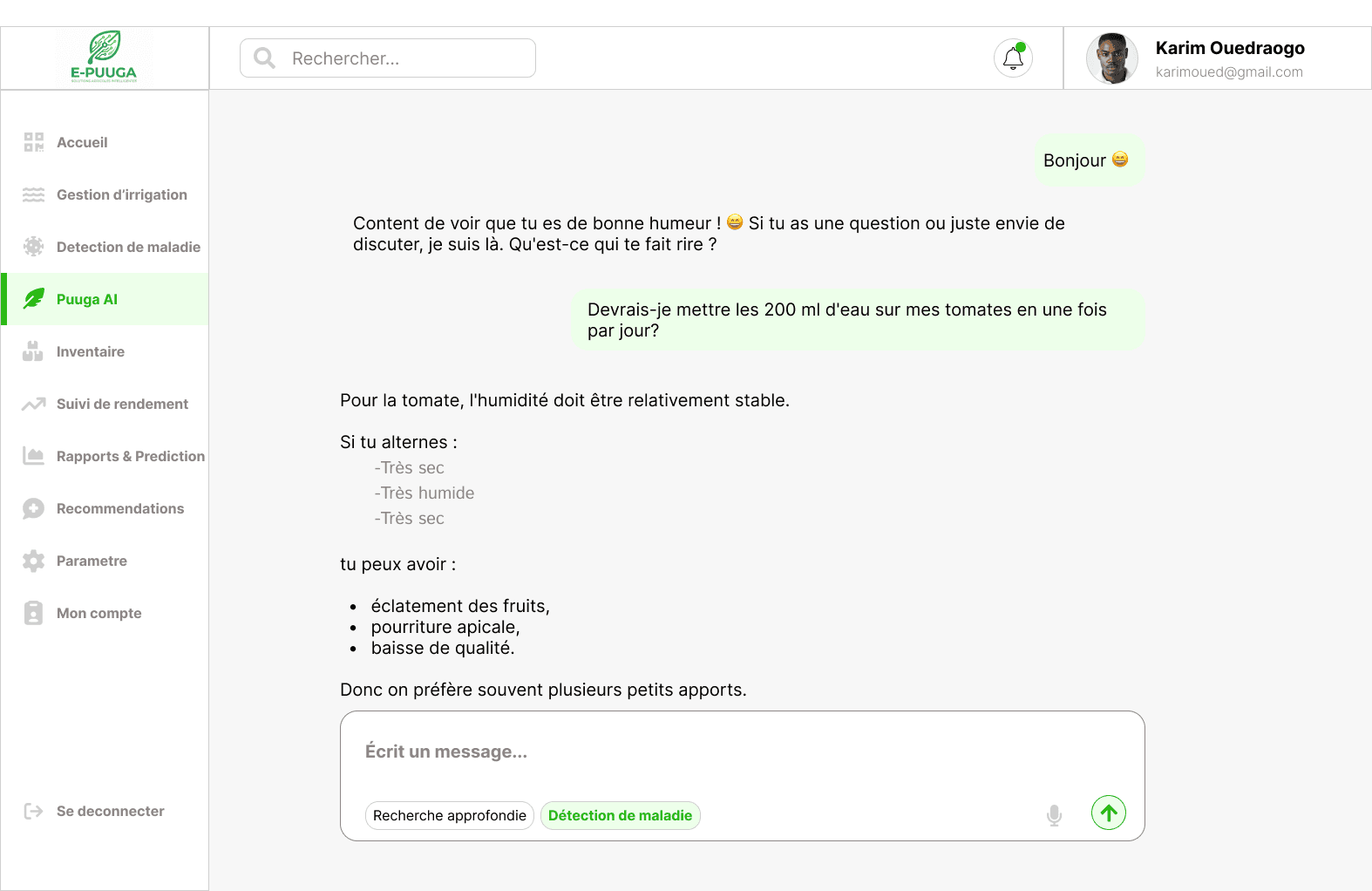 Robot inspecteur agricole